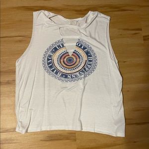 White cut out tank top
